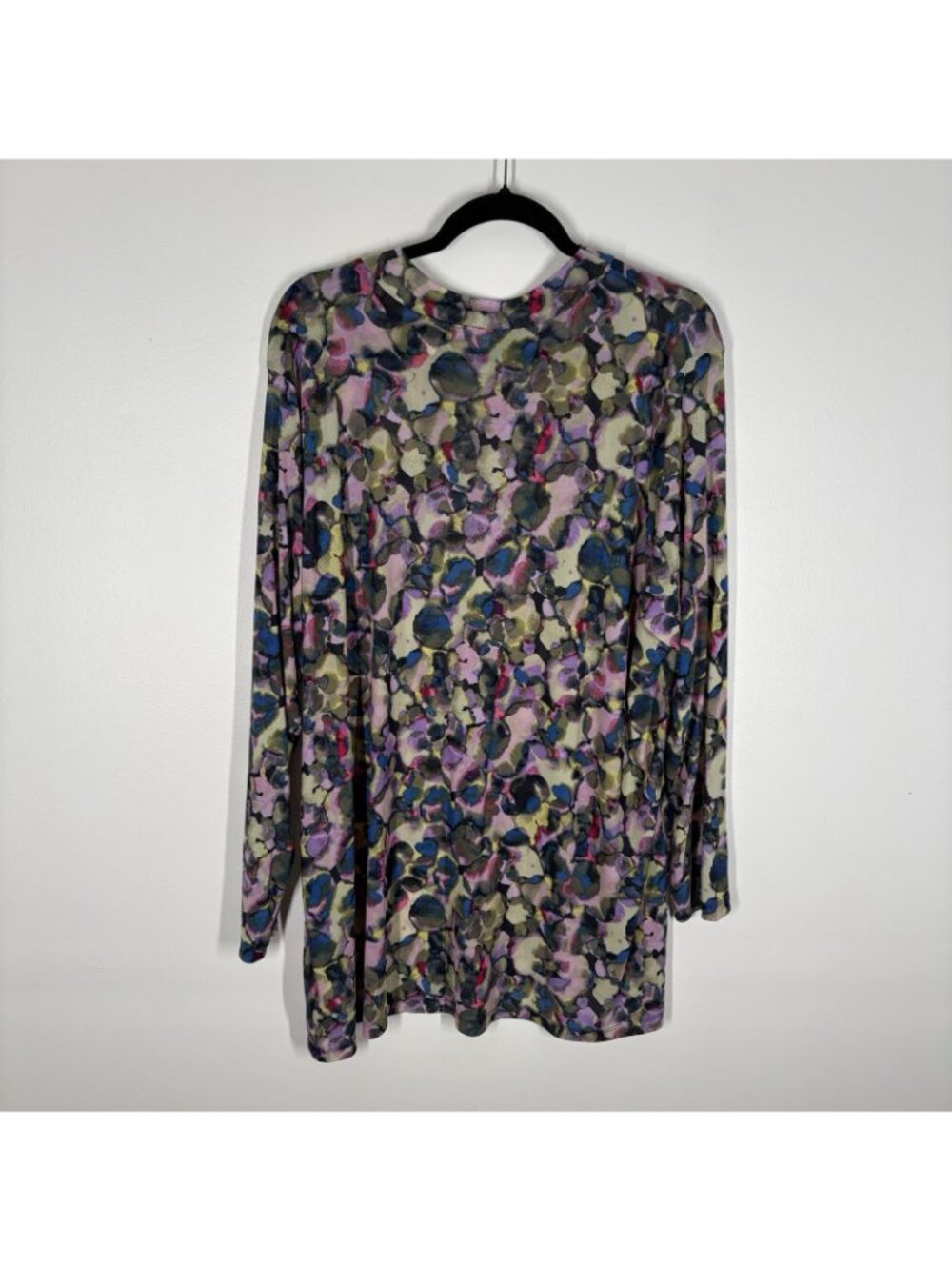 LOGO Layers By Lori Goldstein Sz 3X Long Sleeve Printed Mesh Mock Neck Tunic Top - Picture 9 of 9